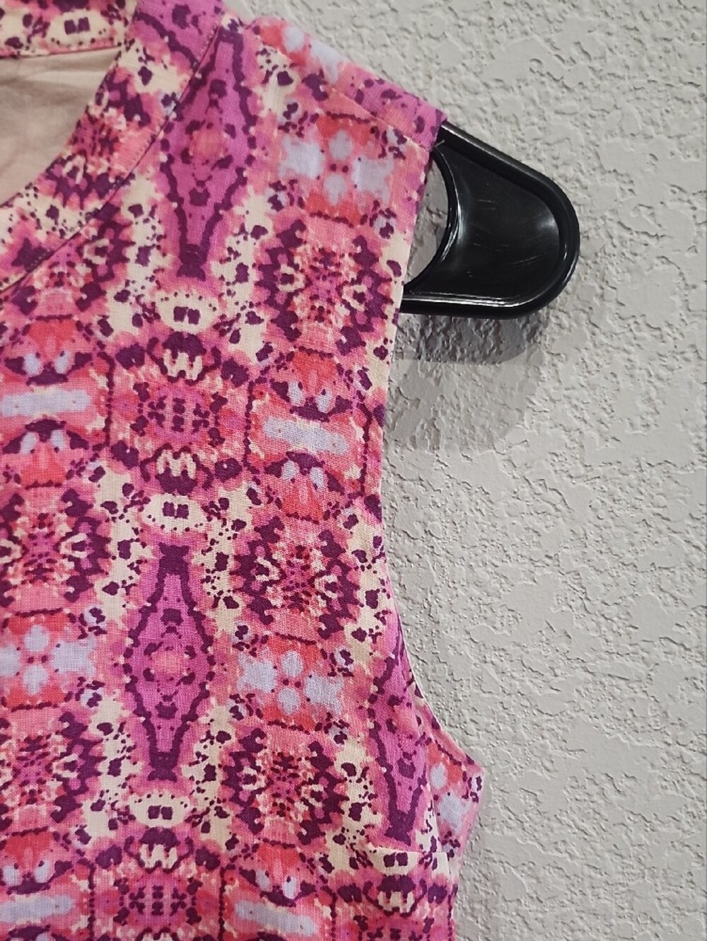 Cynthia Rowley Pink Geometric Sleeveless Shift 100% Linen Designer Colorful Dres - Picture 6 of 9
